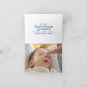 Carte d'annonce de naissance de garçon pliée (Intérieur)