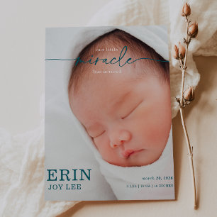 Carte d'annonce de naissance de notre petit miracl