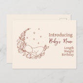 Carte d'annonce de naissance de nouveau-né (Devant / Derrière)