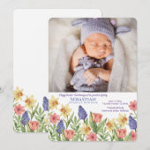 Carte d'annonce de naissance de Pâques avec photo (Devant / Derrière)