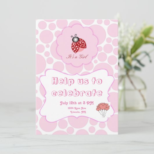 Carte d'annonce de naissance fille (Debout devant)