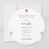 Carte d'annonce de naissance fille bébé animal lap (Dos)