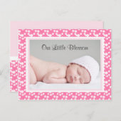 Carte d'annonce de naissance Little Blossom Baby (Devant / Derrière)