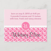 Carte d'annonce de naissance Little Blossom Baby (Dos)