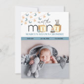 Carte d'annonce de naissance Mini Bleu Bébé (Devant)
