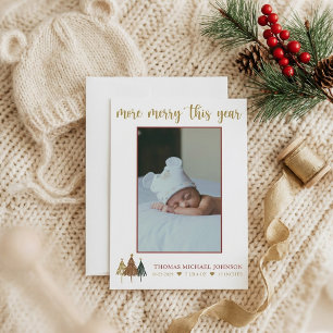 Carte d'annonce de naissance More Merry This Year