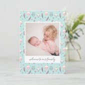 Carte d'annonce de naissance photo d'animaux de la (Debout devant)