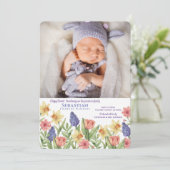 Carte d'annonce de naissance photo de printemps de (Debout devant)