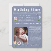 Carte d'annonce de naissance plate de journal mode (Devant)
