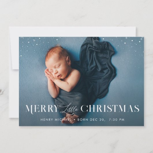 Carte d'annonce de naissance pour le petit Noël (Devant)