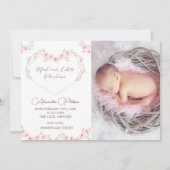 Carte d'annonce de naissance Saint-Valentin Élégan (Devant)