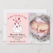 Carte d'annonce de naissance Saint-Valentin envelo (Devant)
