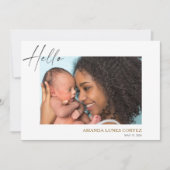 Carte d'annonce de naissance simple avec photo de  (Devant)