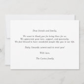 Carte d'annonce de naissance simple avec photo de  (Dos)