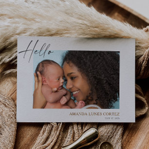 Carte d'annonce de naissance simple avec photo de