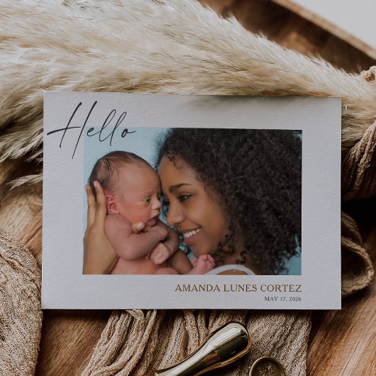 Carte d'annonce de naissance simple avec photo de 