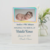 Carte d'annonce de naissance simple et élégante (Debout devant)