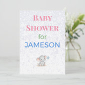 Carte d'annonce de naissance Tirage au sort de cou (Debout devant)