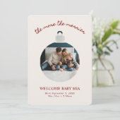 Carte d'annonce de Noël Bébé 2-Photo (Debout devant)