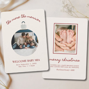 Carte d'annonce de Noël pour bébé avec 2 photos