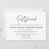 Carte d'annonce de nouvelle date de mariage report (Devant)
