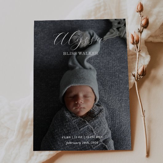 Carte d'annonce de photo de bébé