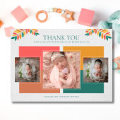 Carte d'annonce de photo de bébé colorée