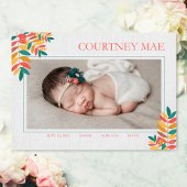 Carte d'annonce de photo de bébé colorée