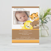 Carte d'annonce de photo de bébé lion, tigre et ou (Debout devant)