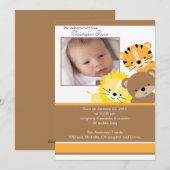 Carte d'annonce de photo de bébé lion, tigre et ou (Devant / Derrière)