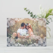 CARTE D'ANNONCE DE PHOTO DE DENTELLE VINTAGE SAVE (Debout devant)