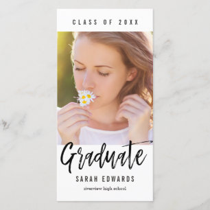 Carte d'annonce de photo de remise de diplôme fièr