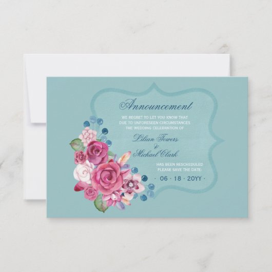 Carte d'annonce de rééchelonnement (Devant)