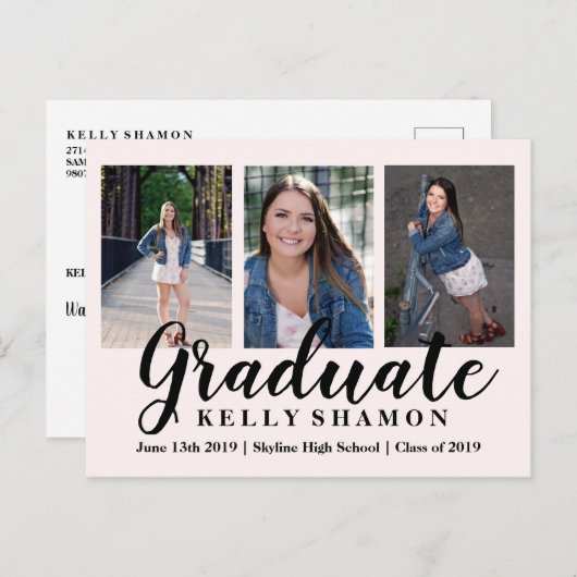 Carte d'annonce de remise de diplôme (Devant / Derrière)