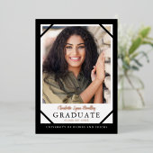 Carte d'annonce de remise de diplôme à paillettes  (Debout devant)