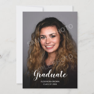 Carte d'annonce de remise de diplôme avec photo
