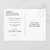 Carte d'annonce de remise de diplôme avec photo et (Dos)