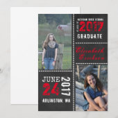 Carte d'annonce de remise de diplôme avec tableau (Devant / Derrière)