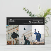 Carte d'annonce de remise de diplôme classique pou (Debout devant)