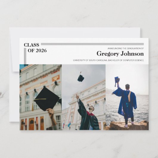 Carte d'annonce de remise de diplôme classique pou (Devant)
