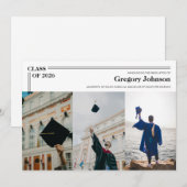 Carte d'annonce de remise de diplôme classique pou (Devant / Derrière)