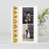 Carte d'annonce de remise de diplôme d'or de la pr (Debout devant)