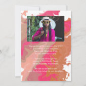 Carte d'annonce de remise de diplôme en marbre ros (Dos)