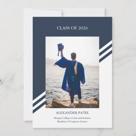 Carte d'annonce de remise de diplôme garçon éditor (Devant)