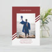 Carte d'annonce de remise de diplôme garçon éditor (Debout devant)