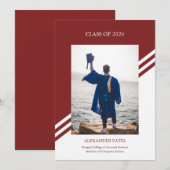 Carte d'annonce de remise de diplôme garçon éditor (Devant / Derrière)