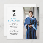 Carte d'annonce de remise de diplôme Invitation de (Devant / Derrière)