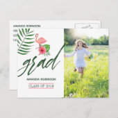 Carte d'annonce de remise de diplôme Luau Flamant (Devant / Derrière)