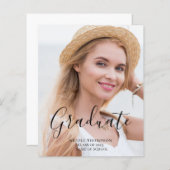 Carte d'annonce de remise de diplôme photo à petit (Devant / Derrière)