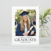 Carte d'annonce de remise de diplôme photo formell (Debout devant)
